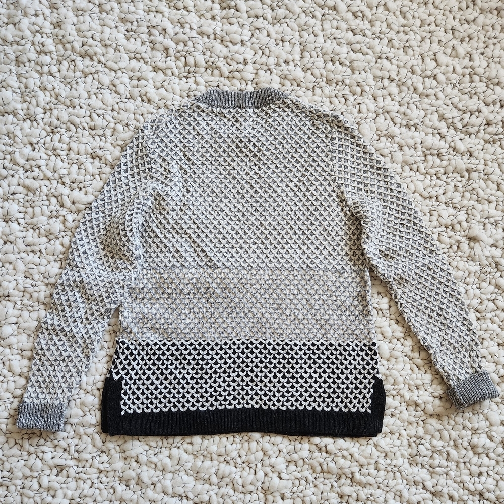 Madewell Gray & Cream Textured Crewneck Sweater - Picture 5 of 5